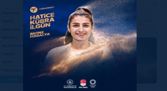 Bir madalya da Hatice Kübra İlgün den