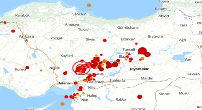 Kahramanmaraş ta deprem