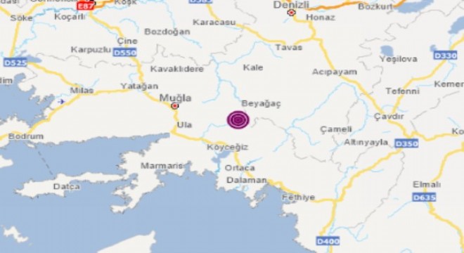 Muğla da deprem