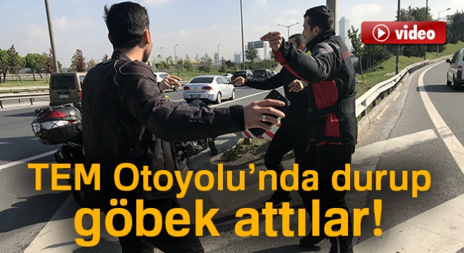 TEM Otoyolu’nda durup göbek attılar