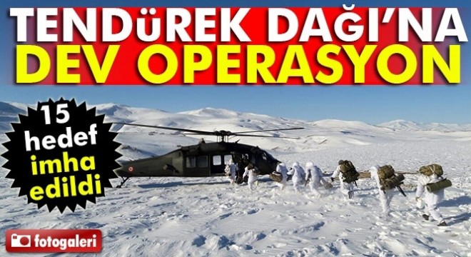 TSK dan Tendürek Dağı’nda operasyon